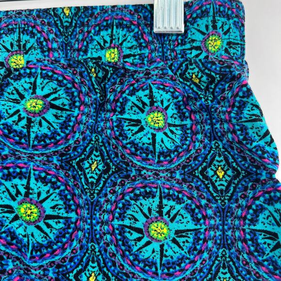 NOBO No Boundaries MEDIUM Blue Kaleidoscope Sun Dial Semi-Sheer Shorts - Picture 2 of 4